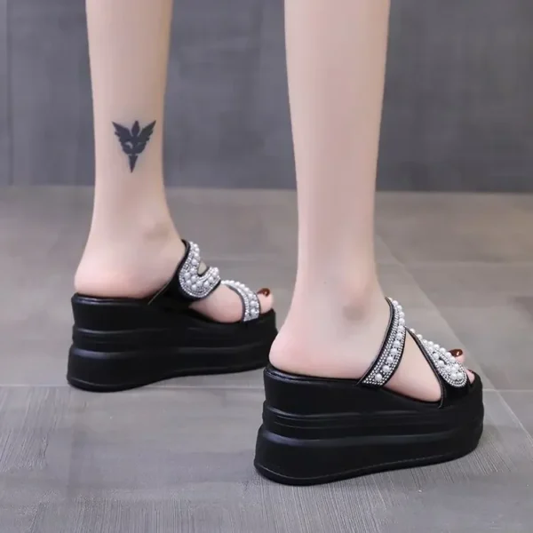 Summer New Style Outer Wear Thick Bottom Sandals High Heel Platform Flip Flops 3