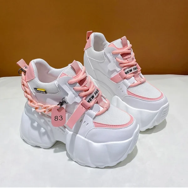 Platform Shoes Chains Women's Sneakers Heightened Breathable Casual punk Designer Shoes