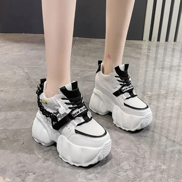 Platform Shoes Chains Women's Sneakers Heightened Breathable Casual punk Designer Shoes 3