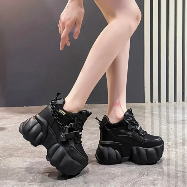 Platform Shoes Chains Women's Sneakers Heightened Breathable Casual punk Designer Shoes 5