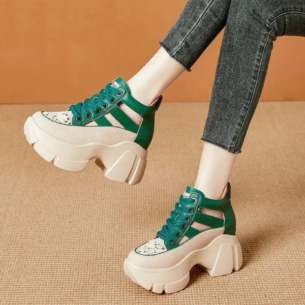 Hollow Summer Sandals Wedge Heels Leather Sneakers Women High Platform 2