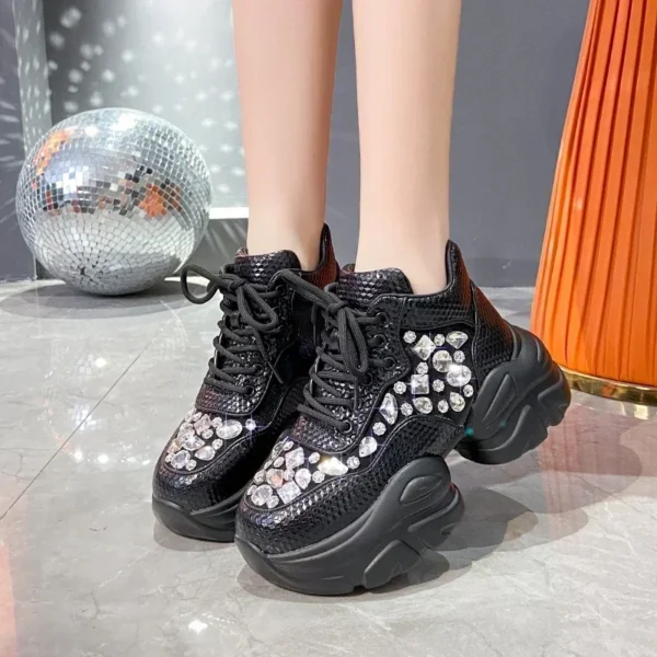 Spring Autumn New Sports 7.5CM Thick Soled Shoes for Women 5