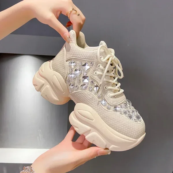 Spring Autumn New Sports 7.5CM Thick Soled Shoes for Women 2