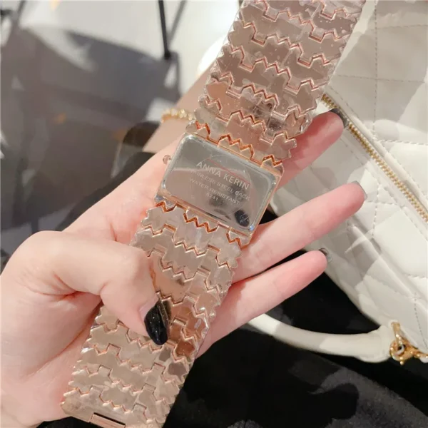 Luxury Women's Watch New Rectangle Full Diamond Digital Quartz Watche Gold Elegant Bracelet Women's Dress Clock A241 4